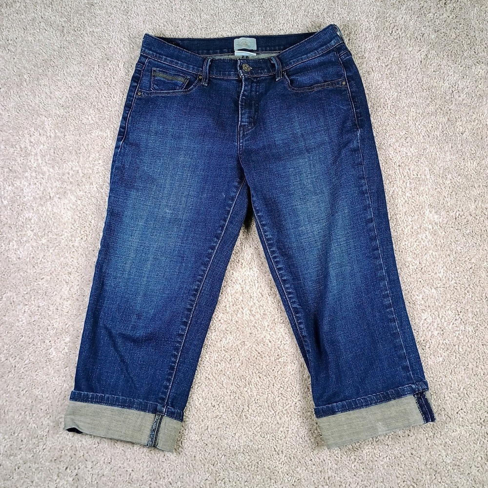 Levi's 515 Y2K Capri Jeans Size‎ 4 Cuffed Cropped Dark Wash Stretch Denim